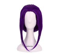 Raven Cosplay Wigs 35cm Bob Purple Short Heat Resistant Synthetic Hair Wig + Wig Cap