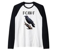 Raven Crow F-CAW-F, Dessin animé Gothique, Oiseau, drôle Manche Raglan
