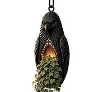 Raven Flower Pot Gothic Spooky Resin Aestwhetic Raven Decoration | Gothic Garden Decor for Home Garden Indowor Outdoor Wall Room Patio Offices Living Room Office