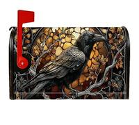Raven Housse de boîte aux lettres magnétique pour décoration de porte d'entrée Motif branches gothiques feuilles d'automne Noir 45,7 x 53,3 cm