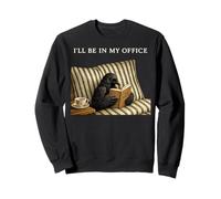 Raven Je Serai dans Mon Bureau Edgar Allen Poe Crow Bookworm Sweatshirt