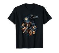Raven Moon Over Canyon Southwest Tribal Plumes T-Shirt