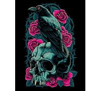 Raven on Skull with Roses Sketchbook - White Color Interior Sketch Pages for Art - Sketch Pages Numbered: This Sketch Book (Sketchbook) is a great ... doodling, writing, and brainstorming.