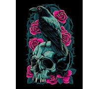 Raven on Skull with Roses Sketchbook - White Color Interior Sketch Pages for Art - Sketch Pages Numbered: This Sketch Book (Sketchbook) is a great ... doodling, writing, and brainstorming.