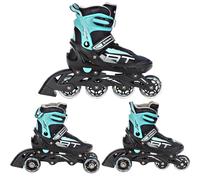 RAVEN Profession - Roller en Ligne - Triskate - Patin à Roulette - 3 en 1 - Noir/Menthe - Taille 38-42 (24,5-27 cm) - Ajustable