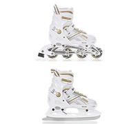 Raven - Roller en Ligne du 33 au 36 + Patin à Glace Adulte Enfant Mixte Taille Ajustable Noir/Turquoise Raven