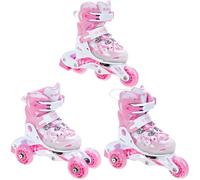 Roller fille transformable RAVEN Princess - Blanc/Rose - Pointure ajustable - 3 en 1 26/29