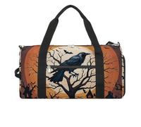Raven Sac de sport d'Halloween pour homme et femme - Résistant à l'eau - Léger - Pour voyage, sport, blanc, taille unique, blanc, Taille unique