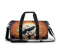 Raven - Sac de sport d'Halloween pour homme et femme, résistant à l'eau, sac de voyage léger pour voyage, sport, blanc, 45 cm/22,9 cm/22,9 cm, blanc, 17.7in/9in/9in