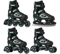 RAVEN Spirit - Roller en Ligne - Patin à Roulette - Triskate - Patins à Glace - 4en1 Taille Ajustable - Adulte, Enfant