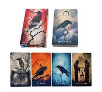 Raven Tarot Deck - Ensemble Oracle de 78 cartes, sagesse portable avec guide inclus, cartes de divination avec illustrations mystiques, jeu de divination, outil spirituel pour les lectures de méditati