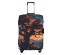 Raven Tree - Housses de bagage de voyage de nuit pour Halloween - Housses élastiques pour valises de 45 à 81 cm, Noir, X-large