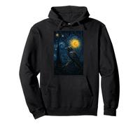 Raven Under Starry Night Moon Fantasy Art Scene Sweat à Capuche