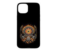 Raven Valknut Viking Norse Myth - Huginn and Muninn - Fire Coque pour iPhone 15 Plus
