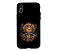 Raven Valknut Viking Norse Myth - Huginn and Muninn - Fire Coque pour iPhone X/XS