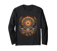 Raven Valknut Viking Norse Myth - Huginn and Muninn - Fire Manche Longue