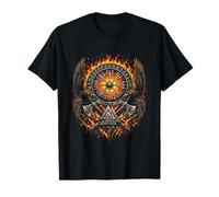 Raven Valknut Viking Norse Myth - Huginn and Muninn - Fire T-Shirt