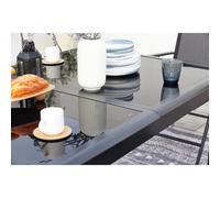 CONCEPT USINE- Salon de Jardin en Aluminium - Ensemble Mobilier d'Extérieur : Table Extensible Mécanisme Papillon + 10 Chaises Pliables et Inclinables - Gris - Design Ravenne - Robuste Résiste à l'Eau