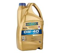RAVENOL Huile moteur SHL 0W-40 Huile de synthèse HC (Hydro-Cracked) ACEA A3/B4 API SN 4 L Compatible avec VW Golf VII 3/5 portes 5G1, BQ1, BE1, BE2 Golf IV 3/5 portes 1J1 Golf V 3/5 portes 1K1