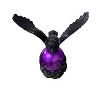 Raven's Moonlight Gothic LED Lamp Resin 3D Hollow Raven on Glowing Orb Gothic Lamp Lantern with Soft Purple Light USB Charging Table Lamps for Home Decoration Collectors Chevet Salon