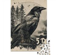 Raven's Nest in The Woods Puzzle 1000 Pieces Cadeau Unique Jeu Éducatif Challenge Toy À De Qualité Supérieure Peinture Art pour Adultes Et Enfants À Partir De 12 Ans 38x26cm/1000pcs