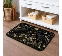 Ravens Tapis de salle de bain antidérapant et lavable pour décoration de sol de douche et de toilettes, motif marguerites inspirées de la nature mystique, 50,8 x 81,3 cm