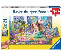 Ravensburger 05147 Puzzle pour Enfants à partir de 4 Ans, 2 x 24 pièces Motif sirènes Magiques