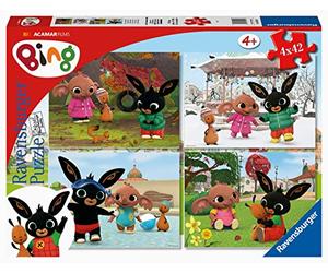 Ravensburger 051854 Bing, 4 Puzzles de 42 pièces pour Enfants, âge recommandé 4 +