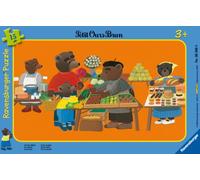 Ravensburger - 06308 - Puzzle Enfant avec Cadre - Petit Ours Brun - Au Marché - 15 Pièces