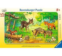 Ravensburger - 06376 - Puzzle Enfant avec Cadre - Animaux De La Forêt - 15 Pièces