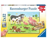 Ravensburger - 07590 4 - Puzzle - Heureuses Familles D'Animaux - 2 x 12 Pièces