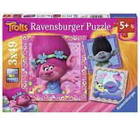Ravensburger - 08013 - Puzzle Amis Colorés Trolls 3 x 49 Pièces