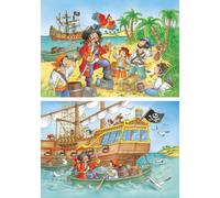 Ravensburger 09168 Puzzle Pirates 'Monde Puzzle 2 x 20 pièces