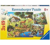Ravensburger - 09265 - Animaux Sauvages du Zoo / Domestiques 3x49 pièces