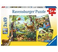 Ravensburger - 09265 - Puzzle Classique - Animaux Sauvages du Zoo / Domestiques - 3X49 Pièces