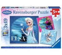 Ravensburger - 09269 - Puzzle Enfant Classique - La Reine des Neiges - Elsa/Anna/Olaf/Frozen - 3 x 49 Pièces