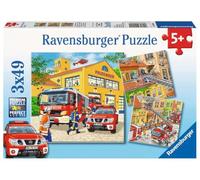 Ravensburger - 09401 - Puzzle Enfant Classique - Les Pompiers au Travail - 3 x 49 Pièces