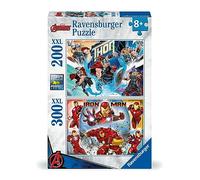 Ravensburger - 1 Puzzle de 200 pièces XXL et 1 Puzzle de 300 pièces XXL-Avengers - Dès 8 Ans - Iron-Man et Thor - Qualité supérieure - Carton épais et résistant - 80716