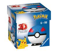 Ravensburger 11265 - Puzzle 3D Ball - Super Ball Pokémon - A partir de 6 Ans - 54 pièces numérotées à Assembler sans Colle - A Collectionner - Support Inclus