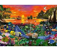Ravensburger 12000225-Tortue dans Un récif 500 pièces pour Adultes et Enfants à partir de 10 Ans-Puzzle avec Motif du Monde sous-Marin, 12000225, Turquoise, Vert, Marron