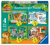 Ravensburger - Puzzle : Jurassic World Explorers, Puzzles pour Enfants de 3 Ans ou Plus, 4 Puzzles de 12, 16, 20, 24 pièces, Puzzles, Cadeaux pour Enfants de 3 Ans, 70 x 50 cm