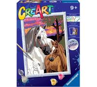 Ravensburger 20052 8, CreArt, Horses at Dusk, Kit, Painting by Numbers, Creative