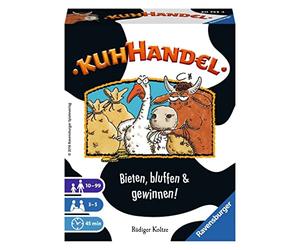 Ravensburger 20753 - Kuhhandel, Jeu de Vente aux enchères pour 3 à 5 Joueurs, Jeu de Cartes avec des Vaches âgées de 10 Ans et Plus, Vente aux enchères
