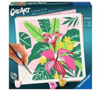 Ravensburger - CreArt Format carré 20x20 cm - Tropical - Loisir créatif - Peinture par numéros - Adulte - Activité détente et créative - Dès 12 Ans - 23667 - Version française