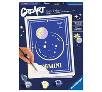 Ravensburger 23742 CreArt Peinture par numéros 23742-Zodiac Sign : Gémeaux, Zodiaque Gémeaux-à partir de 14 Ans