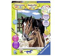 Ravensburger - 28636 - Loisir Créatif - Dessins - Peinture par numéro - Chevaux sous un ciel scintillant
