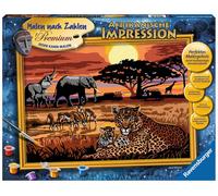 Ravensburger 28819 Peinture Par Numéros Kit Afrique Impressions Savane 40x30 Cm