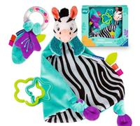 Ravensburger 4858 Play+ Feel, hochet, Play (Coffret Cadeau : zèbre), Couette, Cadeau pour Naissance, baptême, fête prénatale, Stimulation des Sens,