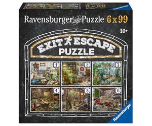 Ravensburger - 6 Escape Puzzles de 99 pièces - pour Adulte et Enfant dès 12 Ans - Le manoir hanté - Histoire complète - 80575