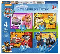 Ravensburger 7033 - Paw Patrol - 4 Puzzles de la Pat Patrouille, Multicolour, 12, 16, 20, 24 Pièces, 14 x 19 cm